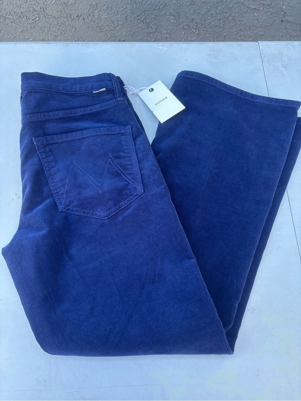 MOTHER sample size 30 Wide-Leg Corduroy Jeans in Deep Navy